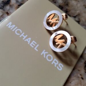 Michael Kors Shell Monogram Earrings